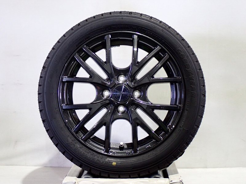 スーパーセール期間中ポイント5倍! 165/55R15 スタッドレスタイヤ アルミホイール 4本セット グッドイヤー アイスナビ7 1545+45-4H100 ウェッズ ラブリオンRM02 （ 15インチ アウトレット 未使用 165/55-15 ）