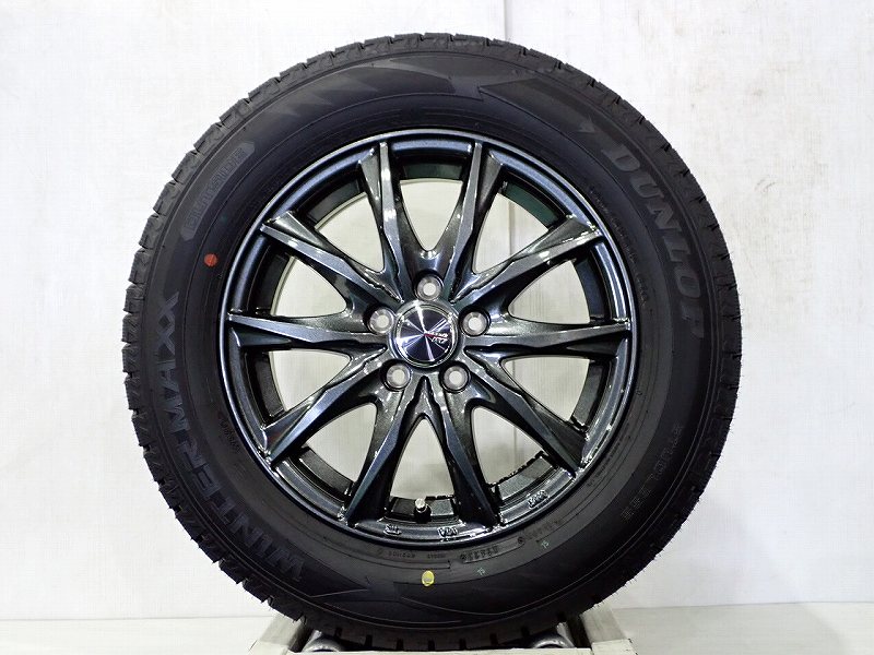 195/65R15 スタッドレスタイヤ アルミホイール 4本セット ダンロップ ウインターマックスWM02 1560＋43-5H100 BARRAZ （ 15インチ アウトレット 未使用 195/65-15 ）