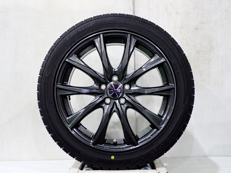 215/45R17 スタッドレスタイヤ アルミホイール 4本セット ダンロップ ウインターマックスWM02 1770＋48-5H100 BARRAZ （ 17インチ アウトレット 未使用 215/45-17 ）