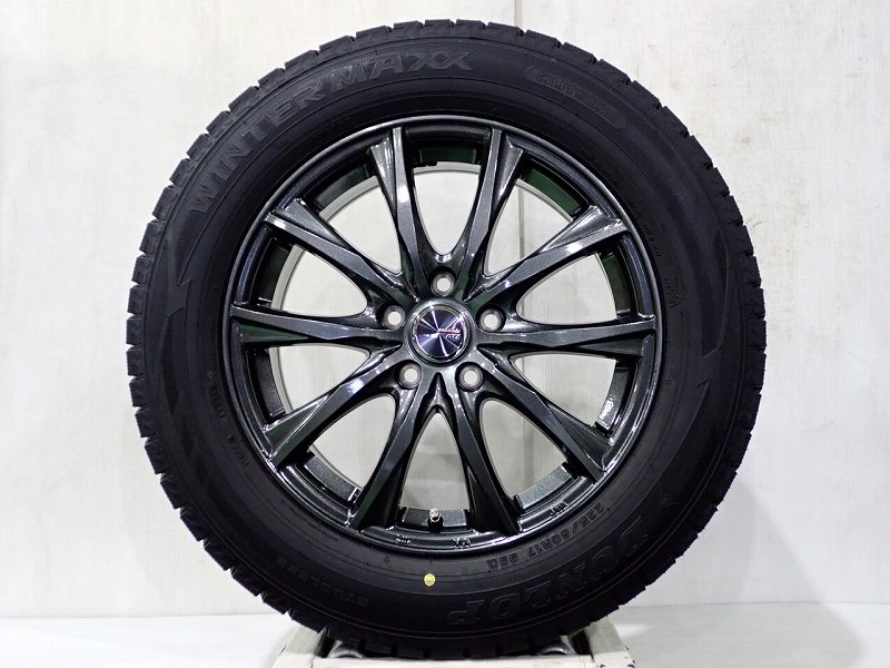 225/60R17 スタッドレスタイヤ アルミホイール 4本セット ダンロップ ウインターマックスWM02 1770＋38-5H114.3 BARRAZ （ 17インチ アウトレット 未使用 225/60-17 ）