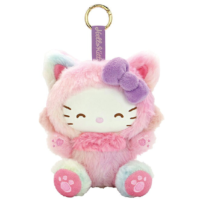 Rakuten - 【即納】ハローキティ　ファインフェイスキャット 　ホワイト　ミント　レインボー　ブラック　カラビナ付き　樹脂フェイス　かわいい　 立体　ずっしり質感　サンリオ　sanrio　nakajima