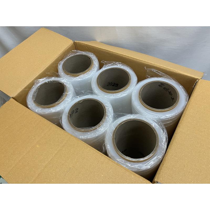 ストレッチフィルム 15ミクロン 500mm×300m 6巻入 1箱 ハンドロール 透明 梱包資材...