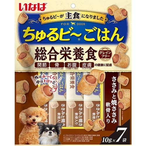 いなば ちゅるビ?ごはん ささみと焼ささみ 軟骨入り 10g×7袋いなば INABA 犬 ちゅ?るビ? フード 総合栄養食 ご飯
