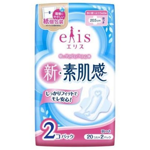 樂天商城 - エリス 新・素肌感(多い昼?ふつうの日用)羽つき 20.5cm 20枚×2P漏れ防止 生理用品【GW限定】ポイント11倍※要エントリー～5/7 23:59迄