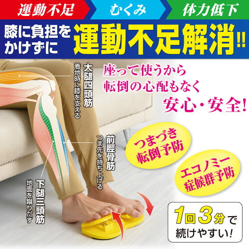 いい肌発信!美・サイエンスの座って使う！足踏みステッパー運動用 家庭用 ステップ 足用｜アングル2