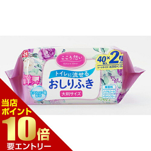 ポイント10倍★要エントリーレック こころ想い トイレに流せる おしりふき大判 40枚入×2個パックLEC ウェットシート ウエット 拭き ポイント10倍★要エントリーレック こころ想い トイレに流せる おしりふき大判 40枚入×2個パックLEC ウェットシート ウエット 拭き
