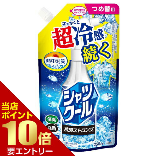 Rakuten - 熱中対策 シャツクール 冷感ストロング 詰め替えパウチ 250mL小林製薬株式会社 熱中対策 消臭 冷感 衣類用店内全品ポイント10倍※要エントリー