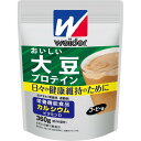 商品名 ウイダー おいしい大豆プロテイン コーヒー味 360g 商品詳細 360g【1日あたりの摂取目安量】1日1食を目安にお飲みください。180*92*250※日々の健康維持のために 商品説明 ●カルシウム・ビタミンDの栄養機能食品です。●おいしく続けられるタンパク質習慣。カルシウム、ビタミンD配合の大豆プロテインです。●植物由来の大豆たんぱく質を100％使用しています。プロテイン：たんぱく質：たんぱく質は、体のあらゆる部分のもとになる大切な栄養素。●おすすめの摂取タイミング：朝食時、運動後など。●約18回分 【栄養成分(栄養機能食品)】 カルシウム、ビタミンD 【保健機能食品表示】 ・カルシウムは、骨や歯の形成に必要な栄養素です。・ビタミンDは、腸管でのカルシウムの吸収を促進し、骨の形成を助ける栄養素です。 【基準値に占める割合】 1日あたりの栄養素等表示基準値2015(18歳以上、基準熱量2200kcaL)に占める割合(1食分／20g)カルシウム30％、ビタミンD36％ 【1日あたりの摂取目安量】 1日1食を目安にお飲みください。 【召し上がり方】 150mLの水、牛乳などに付属スプーン3杯(約20g)を溶かし、すみやかにお飲みください。 【品名・名称】 名称・・・たんぱく食品(プロテインパウダー) 【原材料】 大豆たんぱく、砂糖、インスタントコーヒー、カラメルパウダー、食用油脂／炭酸Ca、香料、乳化剤、貝Ca、甘味料(アスパルテーム・L-フェニルアラニン化合物、アセスルファムK、スクラロース)、ナイアシン、パントテン酸Ca、V.B6、V.B2、V.B1、葉酸、V.D、V.B12、(一部に乳成分・大豆を含む) 【栄養成分】 (1食分(20g)当たり)エネルギー・・・72kcaLたんぱく質・・・10.0g脂質・・・0.2-0.7g炭水化物・・・7.0g食塩相当量・・・0.22-0.51gカルシウム・・・210mgナイアシン・・・7.0mgパントテン酸・・・2.4mgビタミンB1・・・0.46mgビタミンB2・・・0.54mgビタミンB6・・・0.46mgビタミンB12・・・0.8-3.6μgビタミンD・・・2.0μg葉酸・・・80μgたんぱく質無水物換算値・・・10.4g 【アレルギー物質】 乳・大豆 【保存方法】 高温・多湿を避けて保存してください 【注意事項】 ・製品中の黒い粒はインスタントコーヒーです。・別売りのウイダープロテインシェーカーでシェイクすると、さらに溶けやすくなります。・開封後はチャックをしっかり閉めて、お早めにお召し上がりください。また、濡れたスプーンを袋に入れないでください。・この製品は袋を熱接着で密封包装しています。・小麦を含む製品と共通の設備で製造しています。・本品は、特定保健用食品と異なり、消費者庁長官による個別審査を受けたものではありません。・本品は、多量摂取により疾病が治癒したり、より健康が増進するものではありません。一日の摂取目安量を守ってください。・食生活は、主食、主菜、副菜を基本に食事のバランスを。 その他 【原材料】大豆たんぱく、砂糖、インスタントコーヒー、カラメルパウダー、食用油脂／炭酸Ca、香料、乳化剤、貝Ca、甘味料(アスパルテーム・L-フェニルアラニン化合物、アセスルファムK、スクラロース)、ナイアシン、パントテン酸Ca、V.B6、V.B2、V.B1、葉酸、V.D、V.B12、(一部に乳成分・大豆を含む)【栄養成分】(1食分(20g)当たり)エネルギー・・・72kcaLたんぱく質・・・10.0g脂質・・・0.2-0.7g炭水化物・・・7.0g食塩相当量・・・0.22-0.51gカルシウム・・・210mgナイアシン・・・7.0mgパントテン酸・・・2.4mgビタミンB1・・・0.46mgビタミンB2・・・0.54mgビタミンB6・・・0.46mgビタミンB12・・・0.8-3.6μgビタミンD・・・2.0μg葉酸・・・80μgたんぱく質無水物換算値・・・10.4g 区分 栄養機能食品 原産国 日本 発売元・製造元・輸入元又は販売元 森永製菓お客様相談室(ウイダー製品) JANコード 4902888727757 販売元 森永製菓(ウイダー製品) 健康食品 &gt; スポーツサプリメント &gt; プロテイン &gt; ウイダー おいしい大豆プロテイン コーヒー味 360g広告文責・販売事業者名:株式会社ビューティーサイエンスTEL 050-5536-7827※一部成分記載省略あり