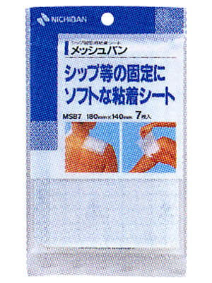 商品説明「ニチバン メッシュバン 180mm*140mm 7枚入」は、シップ剤などの固定に最適です。高粘着力で通気性良好。カブレが少ないソフトな基材です。 発売元　ニチバン 内容量：7枚サイズ(1枚あたり)：180*140(mm)JANコード：　4987167015688※パッケージデザイン等は予告なく変更されることがあります 広告文責・販売事業者名:株式会社ビューティーサイエンスTEL 050-5536-7827※一部成分記載省略あり