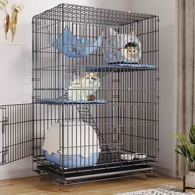 2026猫用ケージ 大型 多頭飼い 組立簡単 折り畳み式 掃除しやすいネコ用ゲージ コンパクト高さ 錆びない キャットハウス