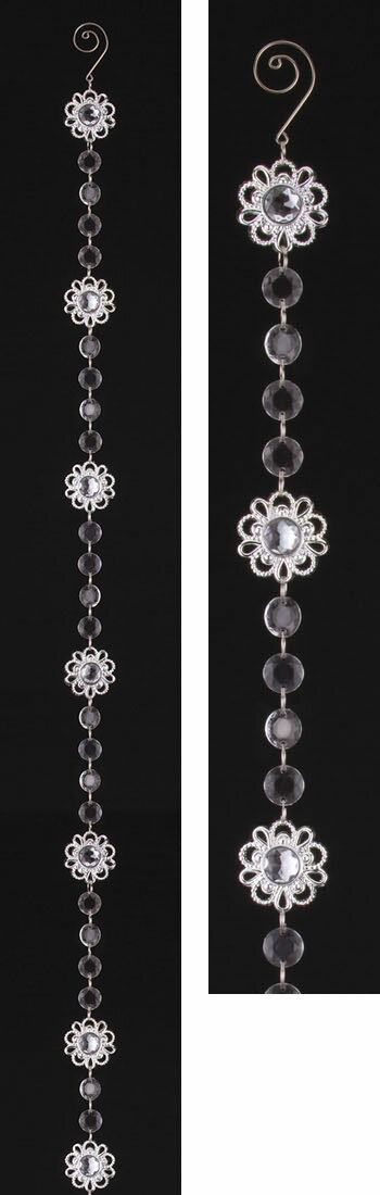 【クリスマス・装飾・オーナメント】フラワー & クリアビーズガーランド