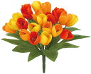 【造花・春の造花・チューリップ】オランダチューリップブッシュ<BC付>・オレンジ