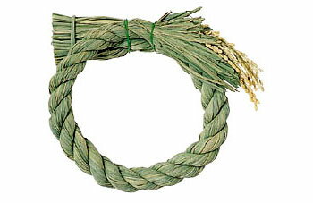 【お正月・装飾用・材料】18cm稲穂付シメナワリース