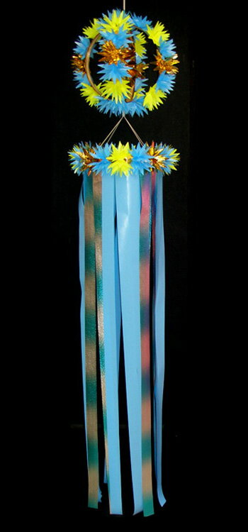 【七夕飾り・装飾・大サイズ吹き流し】全長：190cm　サンシャイン・吹流し・L・水　2ケセット・商店街・お店の飾り・アーケード飾り・子ども会