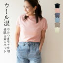 【クーポン利用で2,590円!】\新商品/ニット 半袖 レディース ハイネック トップス ウール混 天然素材 モックネック 裾リブ ロゴプレート スタイルアップ コンパクト 春 夏 秋 冬 JOCOSA 7293 送料無料 平日即納