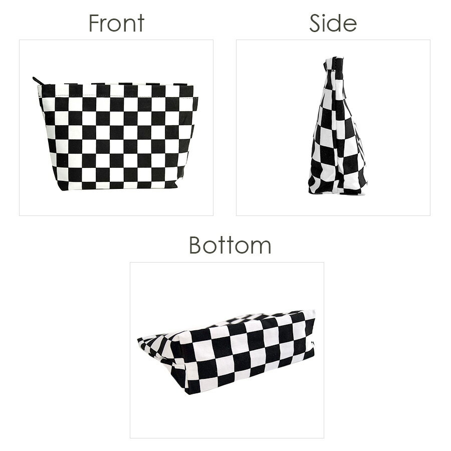 化粧ポーチ 小物入れ 格子柄 ブロックチェック メイクポーチ キャンバス 携帯用 サニタリーケース 生理用品 衛生用品 ナプキンポーチ 収納 シンプル 春 夏 秋 冬 新作 ブラック ホワイト JOCOSA 9038 送料無料 即納