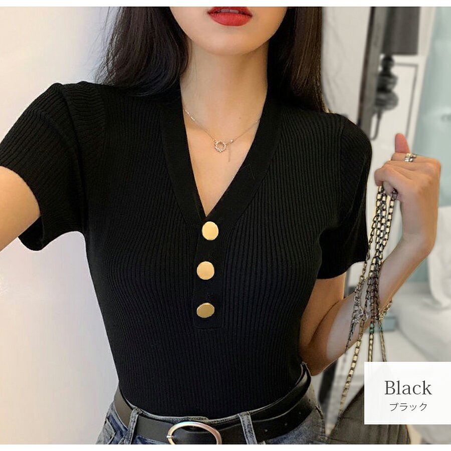 【FINAL SALE在庫限り60%OFF】ニットトップス 半袖ニット 韓国ファッション 韓国 ...
