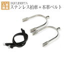 乗馬用品 乗馬 【送料無料】 EQULIBERTA 本革ベルト付き 丸型突起 ステンレス拍車（左右1セット）