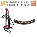 乗馬 頭絡 額革 WALDHAUSEN -RUBY RED- 水勒頭絡 セット（手綱付き） 乗馬用品 馬具 その1