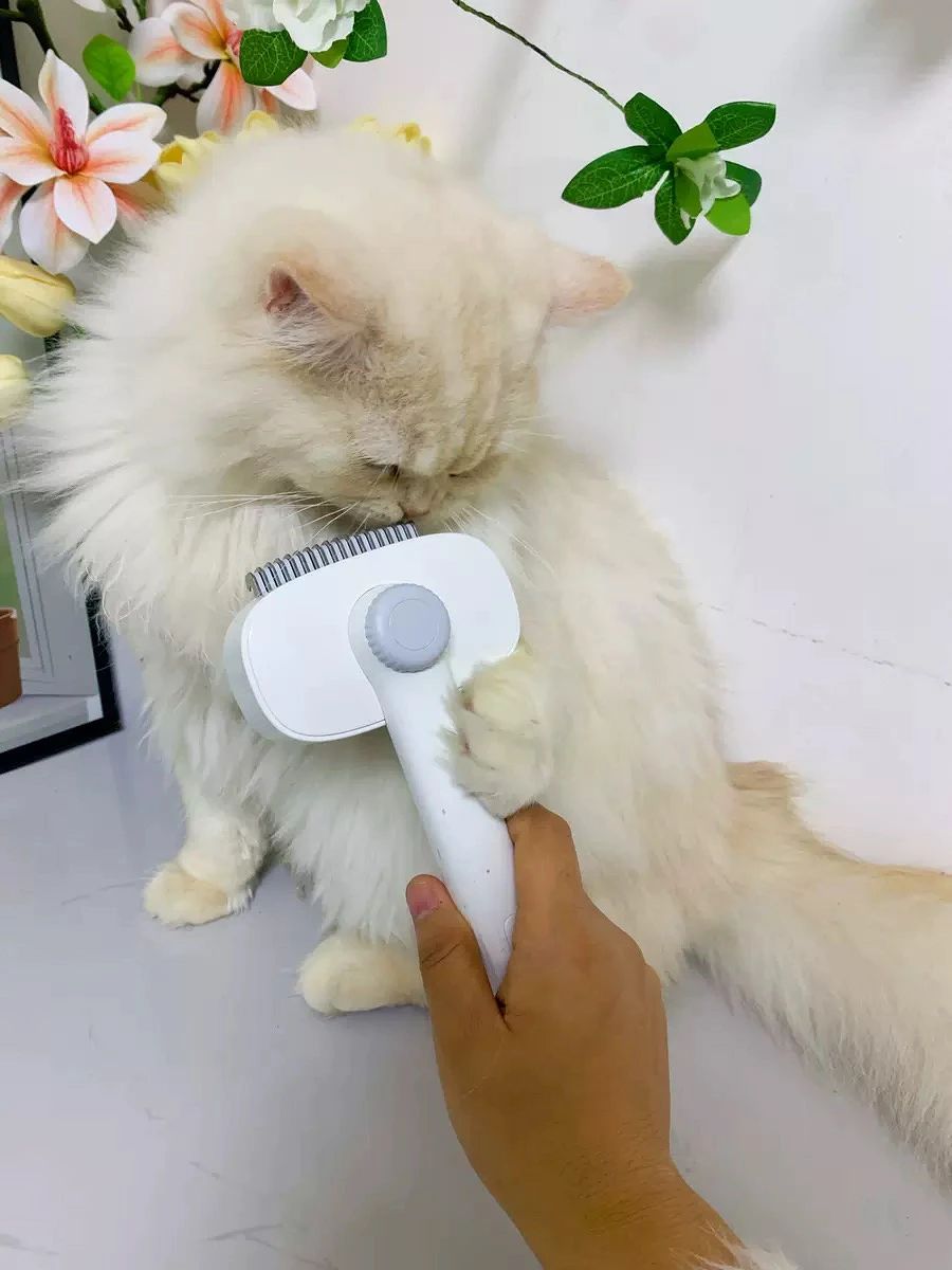 ペットブラシ 猫ブラシ 犬ブラシ 猫 犬 ブラシ ボタンを押して抜け毛が簡単に取れ...