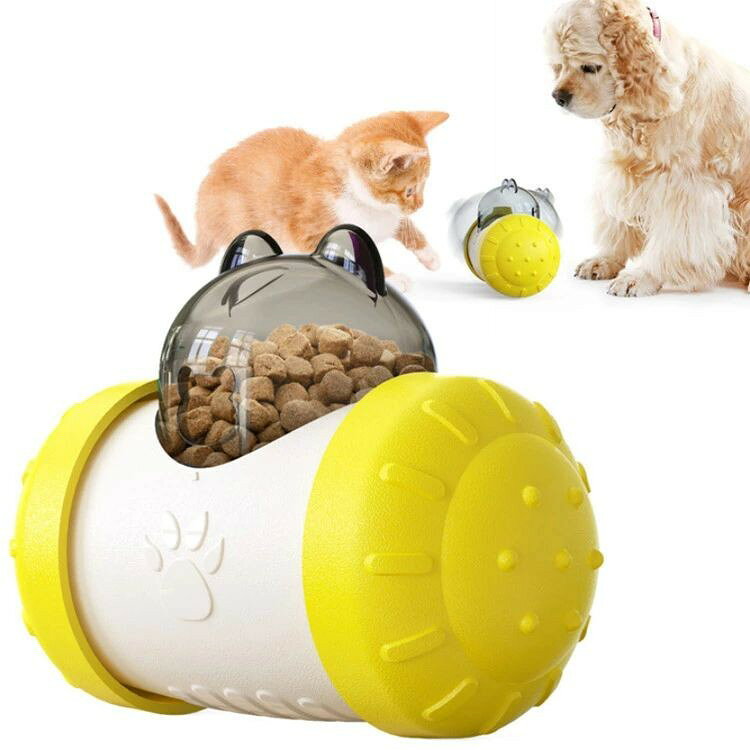 JoenPlusのペット 知育 おやつボウル フードボウル 犬 猫 食器餌入れ フードボール エサ入れ玩具 動くおもちゃ バランス車設計 おもちゃ トイ 送料無料｜アングル2