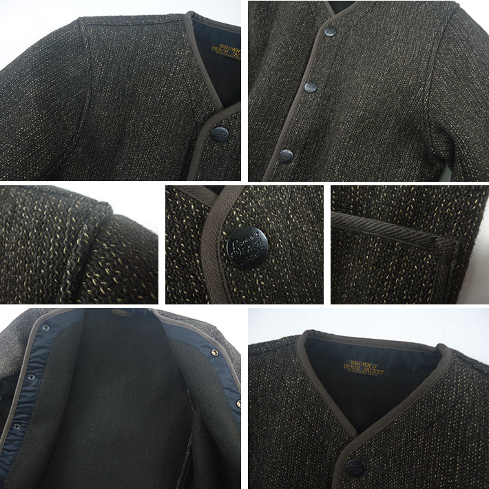 カジュアルショップJOEのブラウンズビーチ ノーカラージャケット BROWN'S BEACH NO COLLAR JACKET BBJ10-009｜アングル2