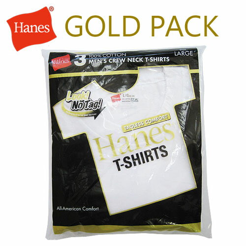 Hanes ヘインズ GOLD PACK クルーネック 半袖Tシャツ 3Pホワイト HN-H2155