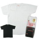 HANES ジャパンフィット 5.3oz クルーネックTシャツ ブラック/ホワイト 2枚組 H5320