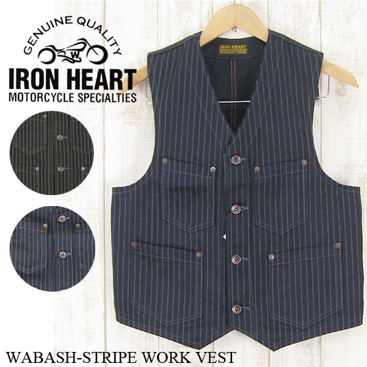 【楽天市場】IRON HEART・アイアンハート 12oz ウォバッシュストライプ ワークベスト IHV-02：カジュアルショップJOE