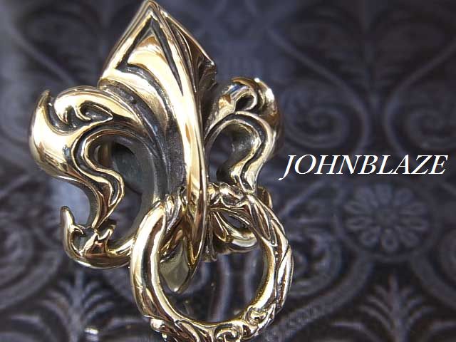 金色の百合の紋章 リリークレスト ドロップハンドル ネジ式 ジョイントパーツ ウォレットチェーン ブラス真鍮製
