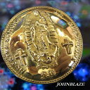 コンチョ ネジ式 聖母 マリア 十字架 クロス MARIA JESUS 金色 真鍮 ブラス ネジ付 スクリューバック シカゴスクリュー ボタン パーツ タック ...
