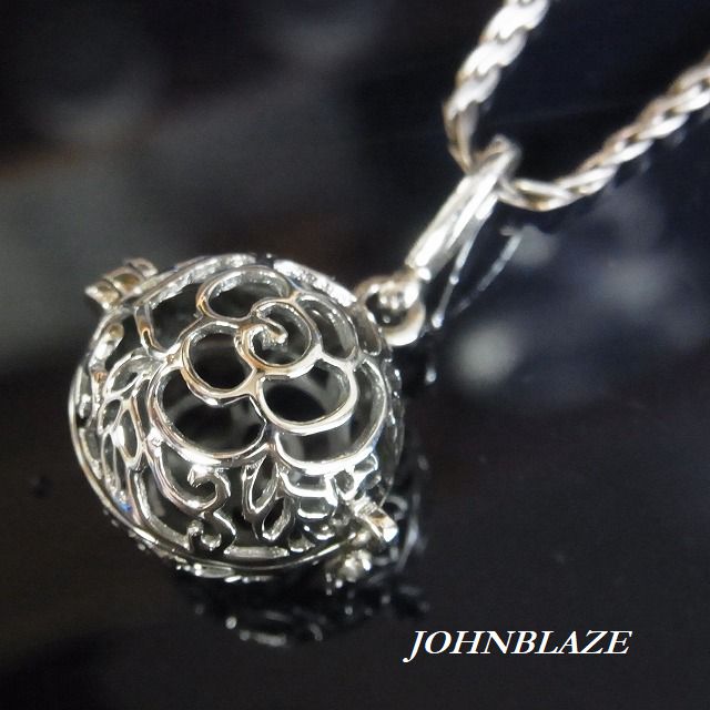 楽天JOHNBLAZE ジョンブレイズ薔薇 ローズデザインボール アアロマ 香 癒し 集中 パワーストーン ビーズ 深呼吸 リラックス リフレッシュ ストレス発散 ペンダント シルバー925製 ペンダントトップ