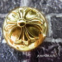 金色 真鍮製 コンチョ ネジ ネジ式 定番 フローラル クロス 十字架 ブラス製 ネジ付 スクリューバック シカゴスクリュー ボタン タック 鋲 びょう カスタ...