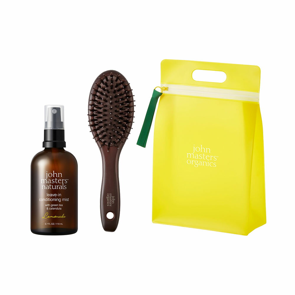 ジョンマスターオーガニック John Masters Organics スタイリングセット レモネード （コンボパドルブラシ ミニ）styling set lemonade |ジョンマスター ヘアケア ヘアミスト コンボパドルブラシ ミニ