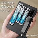 爪切り (br81#) 日本国内当日発送 4本セット つめきり ツメキリ 爪やすり ケース付き 巻き爪 ステンレス 爪磨き 手足用 男女兼用 お手入れ ネイルケア マニキュア