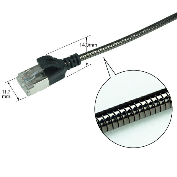 Jefcom ジェフコム DENSAN デンサン 外装付ネットワークパッチケーブル LCAT6-ASD02GY