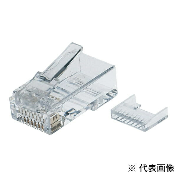 Jefcom ジェフコム DENSAN デンサン カテゴリー5eモジュラープラグ 単線・より線共用タイプ 2ピースタイプ 100個入り M5E-2P-855H