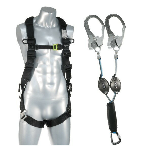 樂天商城 - Jefcom ジェフコム DENSAN デンサン ハーネス ランヤードセット HS-20BKB-A