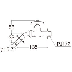 三栄水栓製作所/SANEI洗濯機用ホーム水栓 呼び:13 JY123TV-1-13