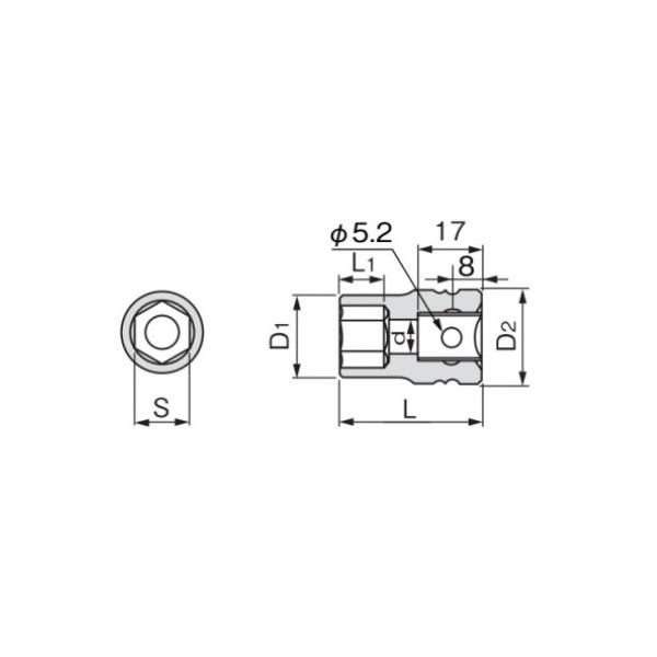 TONE 前田金属工業 インパクト用ソケット 4NV-35【4471733】