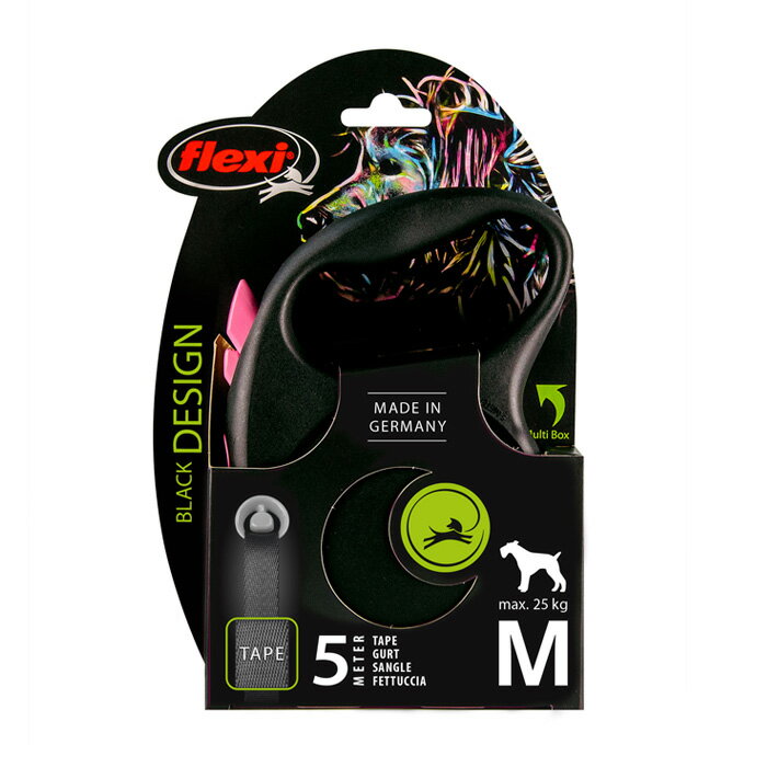 flexi フレキシリード ブラックデザイン テープ Mサイズ 5m ピンク【ポイント10倍】 2