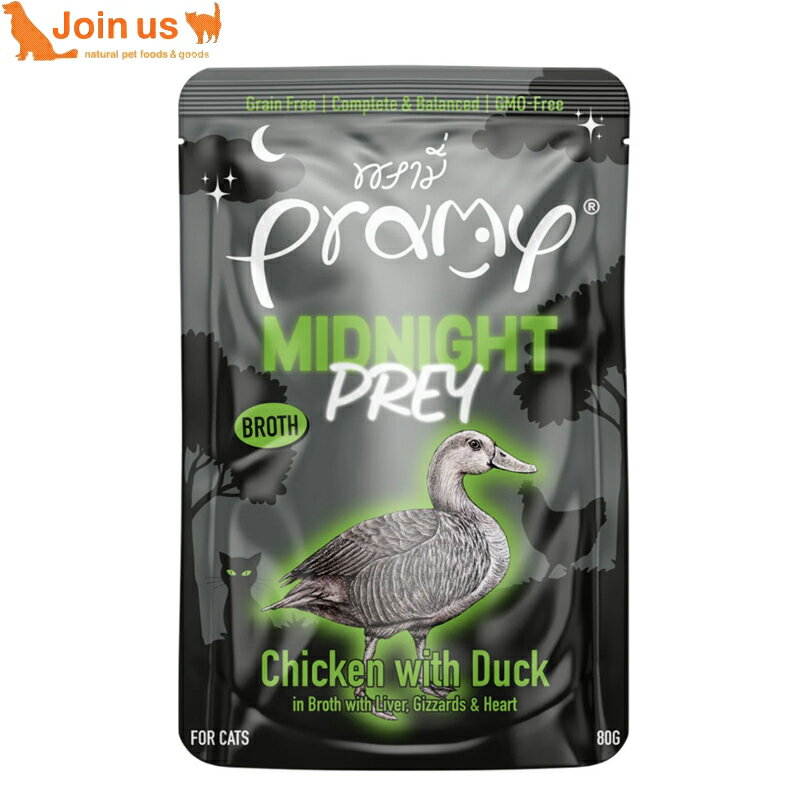 プラミー ミッドナイト 総合栄養食 チキン ダック ブイヨン仕立て 80g キャットフード ウェットフード ..