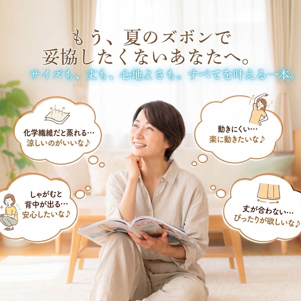 【マラソン★10％OFFクーポン】シニアファッション レディース もんぺ 日本製 高島ちぢみ 綿100％ 夏用 涼しい 股上深め ウエスト総ゴム 裾ゴム ゆったり ポケット付き 農作業 部屋着 婦人パンツ M L LL 3L 高島ちぢみ もんぺ joinus2020-10000650 シニアの服 ニコニコの森 サンプル画像3