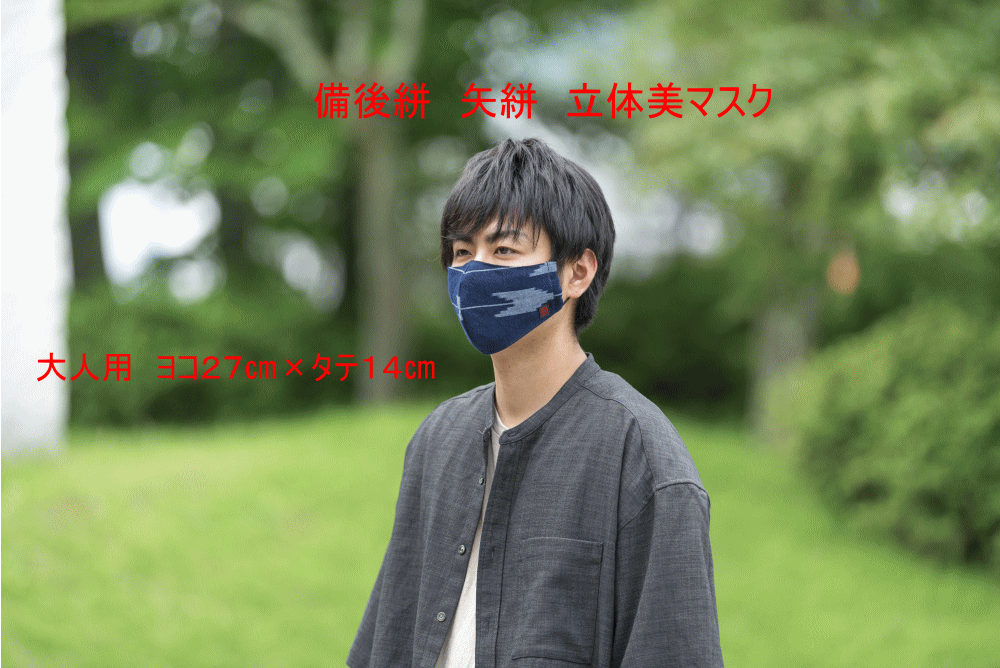 【8/31(日)お疲れ様です30%OFFクーポン&P3倍】シニアファッション レディース 父が喜ぶ贈り物 通気性 エコマスク 花粉対策 戦国武将 毛利元就 三矢の訓 藍染 日本製 洗える 小顔効果 和柄 広島県 府中市 ふるさと納税 返礼品