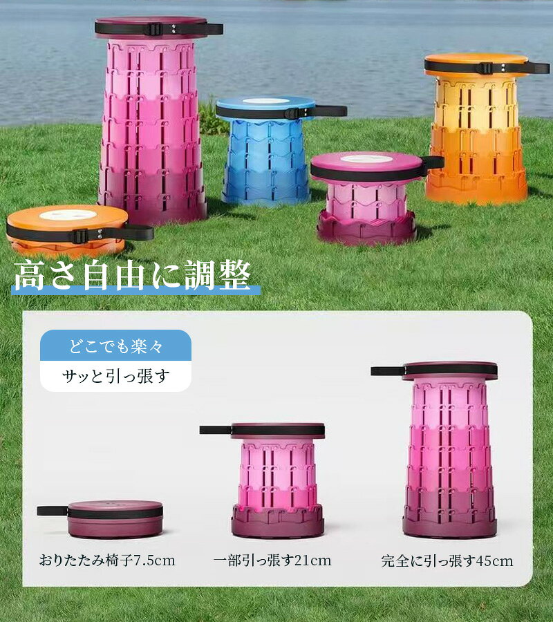 折りたたみ椅子 アウトドア コンパクト 軽量 万博 折りたたみチェア 椅子 折りたたみ チェア スツール おしゃれ 携帯 持ち運び ゴルフ観戦 キャンプ 釣り 踏み台 屋外 イベント 運動会 バーベキュー BBQ 旅行 GW 海 jojo-do-10000003 日用雑貨な便利屋 ジョジョ堂 サンプル画像2
