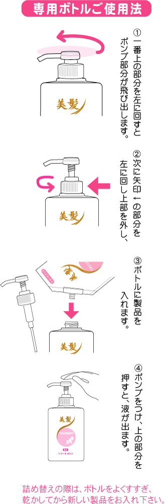 【ヘアケア製品】薬用トリートメントホホバ配合　美髪-びかみ-詰替ボトル付