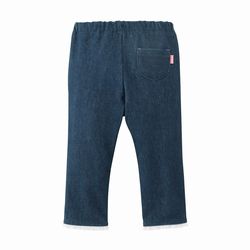 ミキハウス(MIKIHOUSE)裾レース付きストレッチニットデニムパンツ