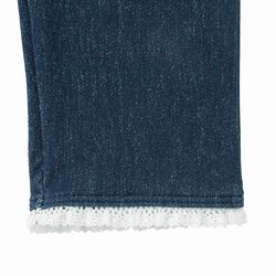 ミキハウス(MIKIHOUSE)裾レース付きストレッチニットデニムパンツ