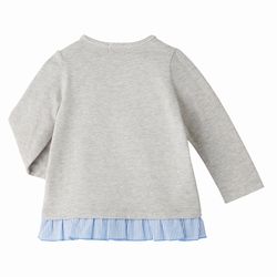 【スペシャルプライス】ミキハウス（MIKIHOUSE）　うさことお花 フリル付き長袖Tシャツ（100、110）