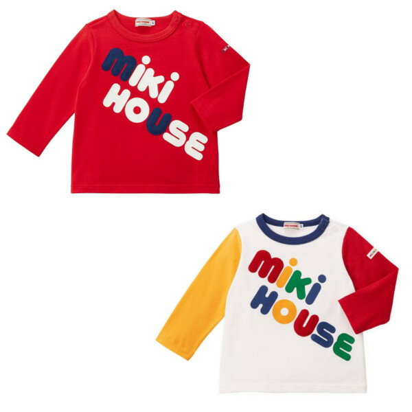 ミキハウス（MIKIHOUSE）　ミキハウスらしいデザインの長袖Tシャツ（80～130cm）